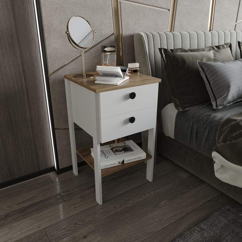 Jaxel 44cm W Manufactured Wood Bedside Table