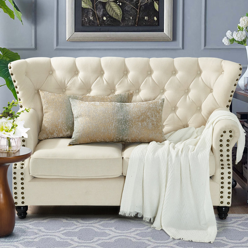 Housse de coussin lombaire rectangulaire en jacquard chenille, Taupe / kaki