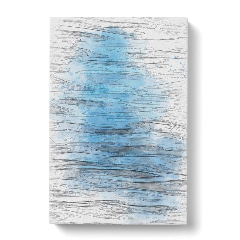 Blue Ripples In Abstract - Wrapped Canvas Print, 91cm H x 60cm W x 3cm D