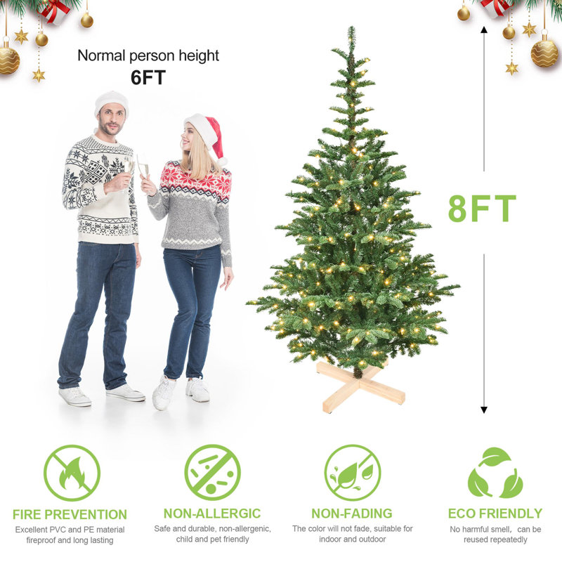 Arbre de Noël artificiel avec lumières DEL, H 8 pi