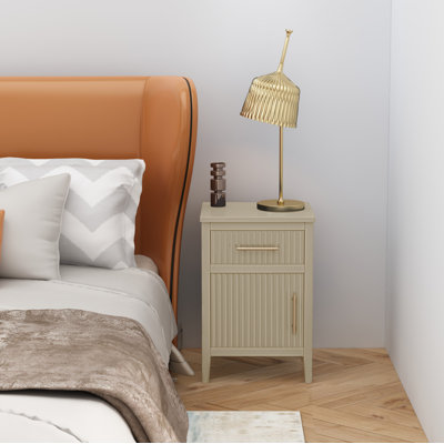 Amanraj 40cm W Solid + Manufactured Wood Bedside Table