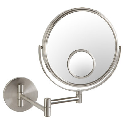 Jerdon 8" Wall Mount Magnified Makeup Mirror