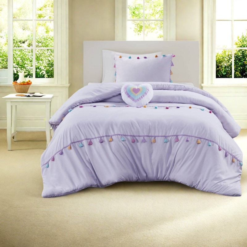 Ensembles de literie lavande, édredon en polyester et style de chambre d'enfant
