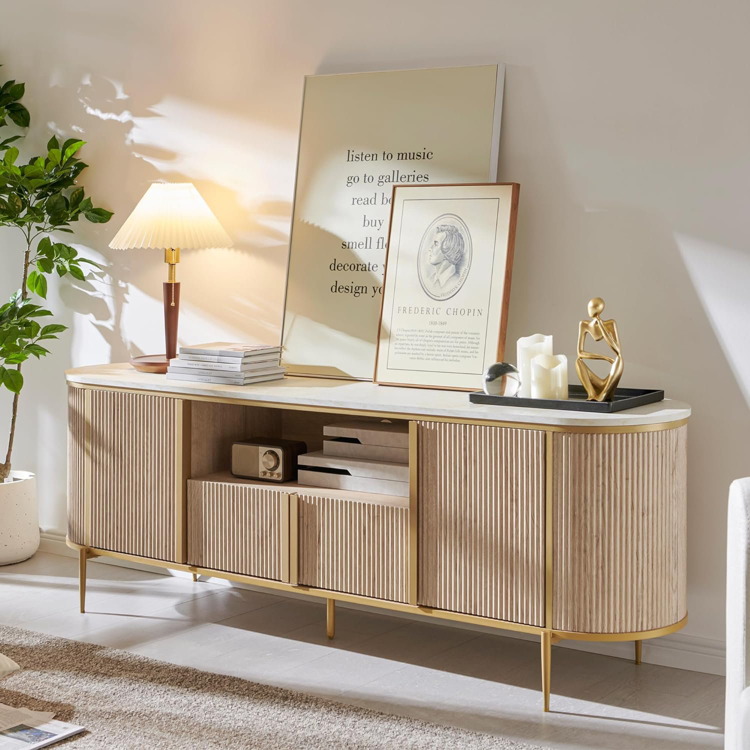 Rosevell 70"W TV Stand for TVs up to 78" - Modern Design
