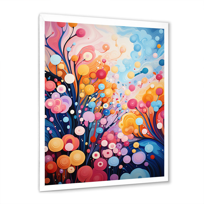 «Rose and Blue Botanical Abstracts Wonderland III», art mural botanique, Cadre photo blanc, H 20 po x l 12 po x P 1 po