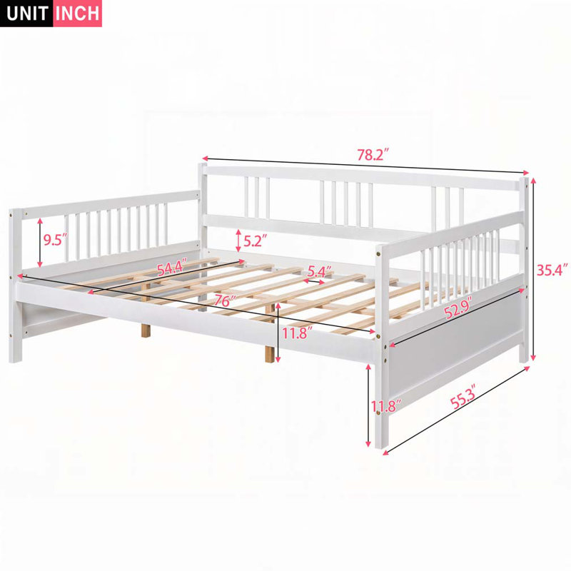 Daybed with Support Legs, Full/Double, White