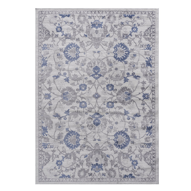 Stain 8x10 Blue Area Rug - Non-shedding, Perfect For Living Room, Home Office Great Bedroom, Entryway, Eat-in Kitchen