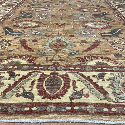 Hand Knotted Afghan Vegetable Dye Oushak Rug 7'5" x 9'9"