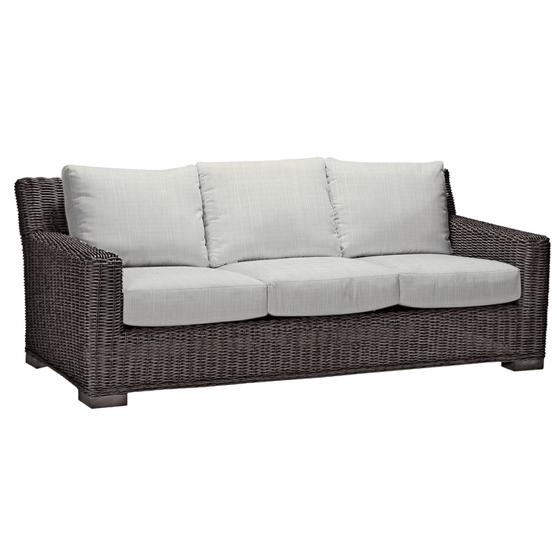 Canapé rustique tissé - Noyer noir, Welt, Noir noyer, Sunbrella® argent Verona