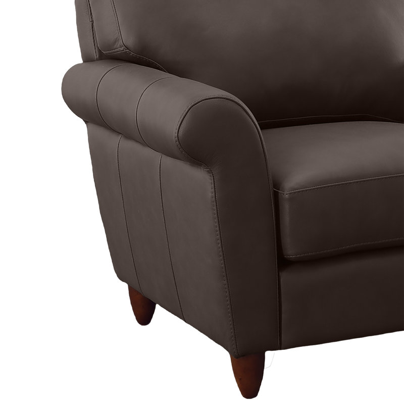 Canapé modulaire en cuir véritable Cherish, Face à la gauche, Cuir véritable espresso