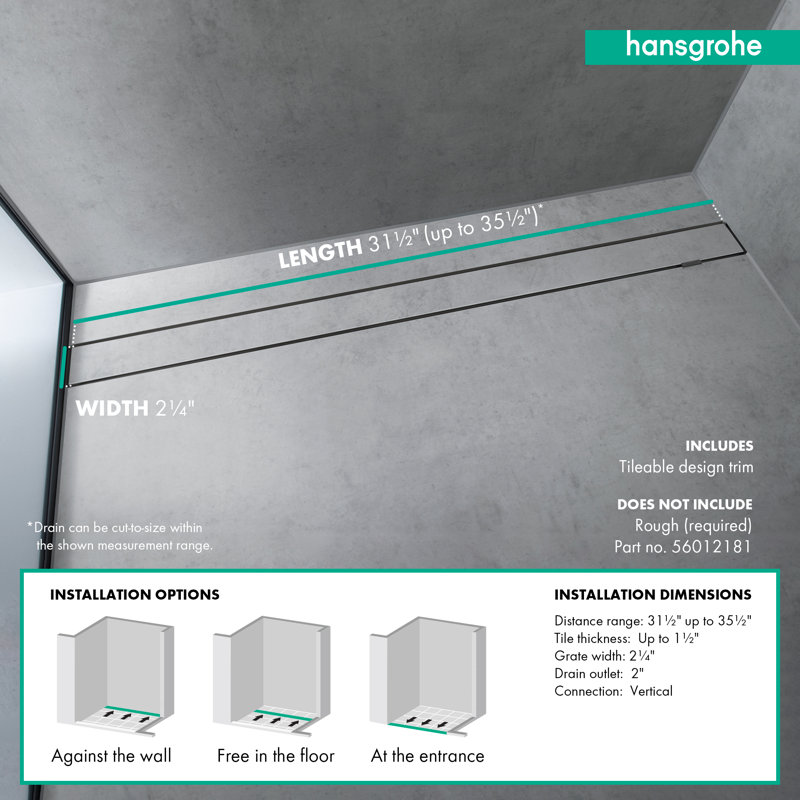 Nature Stone Stainless Steel Linear Shower Drain with Adjustable Frame