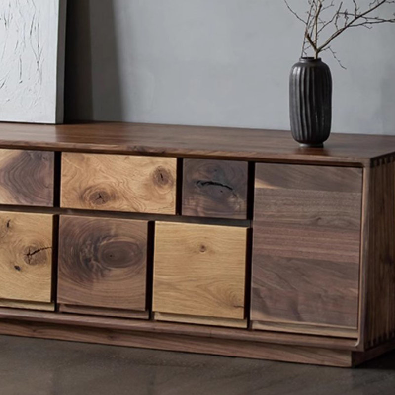 Solid Wood TV Cabinet with Design Sense