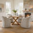 Upholstered Dining Chairs With Casters, Fully Assembled Round Barrel Armchair, Solid Wood Accent Vanity Chair For Dining Room Living Room-1165540708