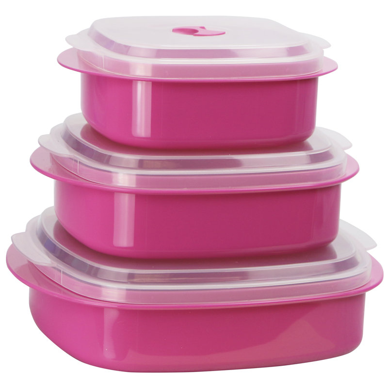 Ensemble de 3 contenants alimentaires Argelis, Magenta