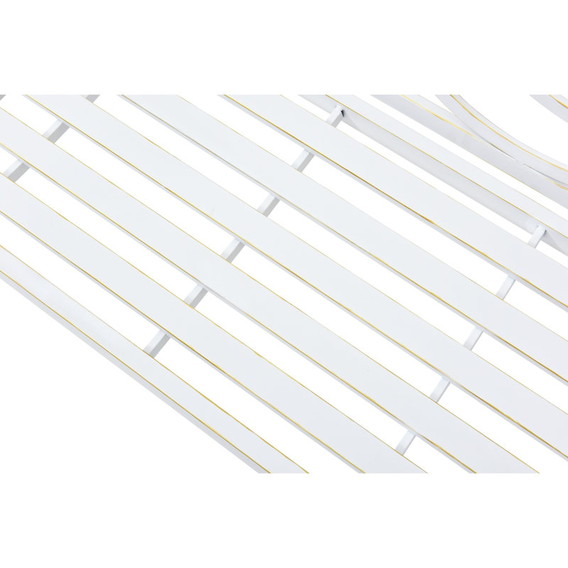 Banc de patio extérieur en métal blanc