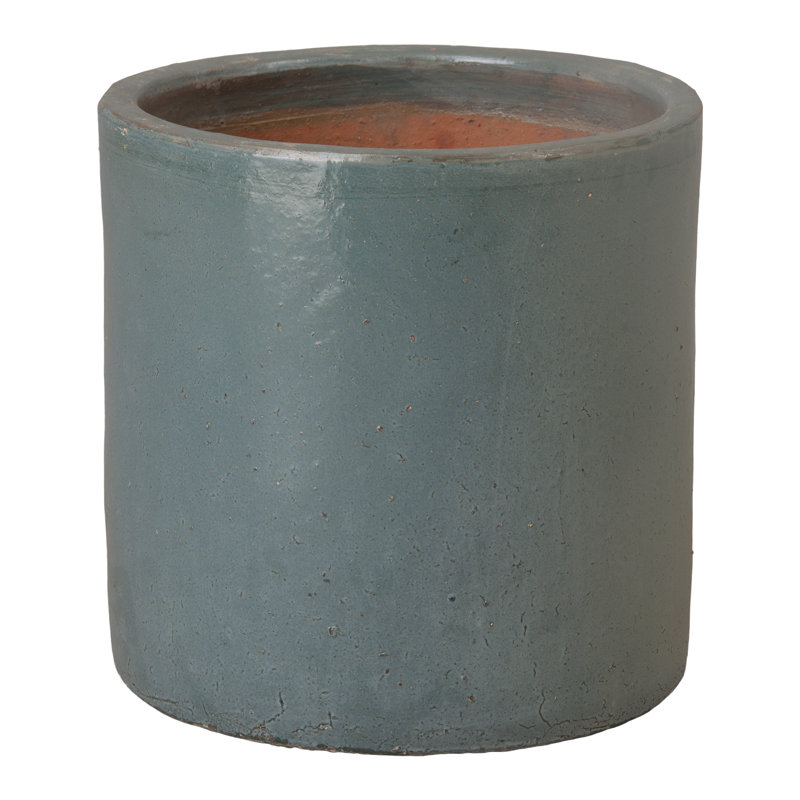 Pot à fleurs en céramique Efkea, Bleu, H 17 po x l 17,5 po x P 17,5 po