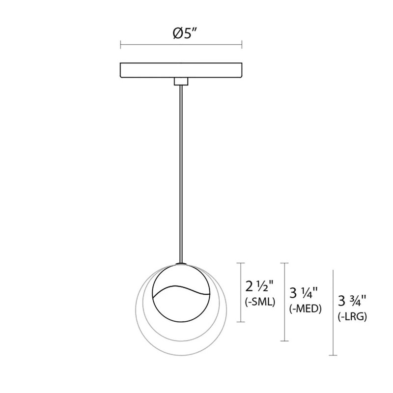 Grapes 1 - Light LED Pendant, 3.25" H x 3.25" W x 3.25" D, Brass