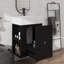 Meuble-lavabo contemporain de 20 pouces avec lavabo en céramique avec tiroir, tablette latérale et poignée-466082829