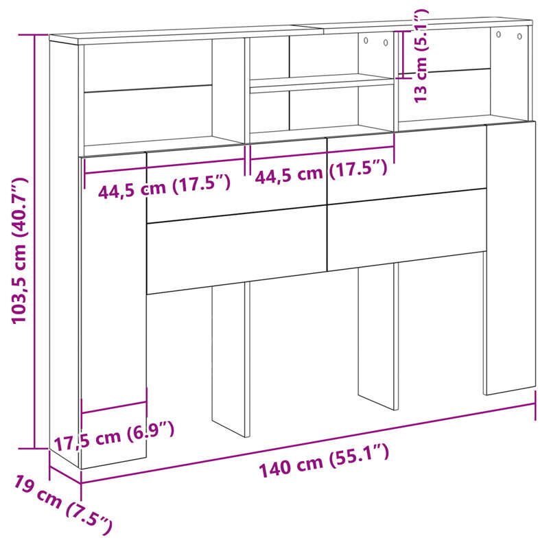 Twin Headboard, Double (4'6)