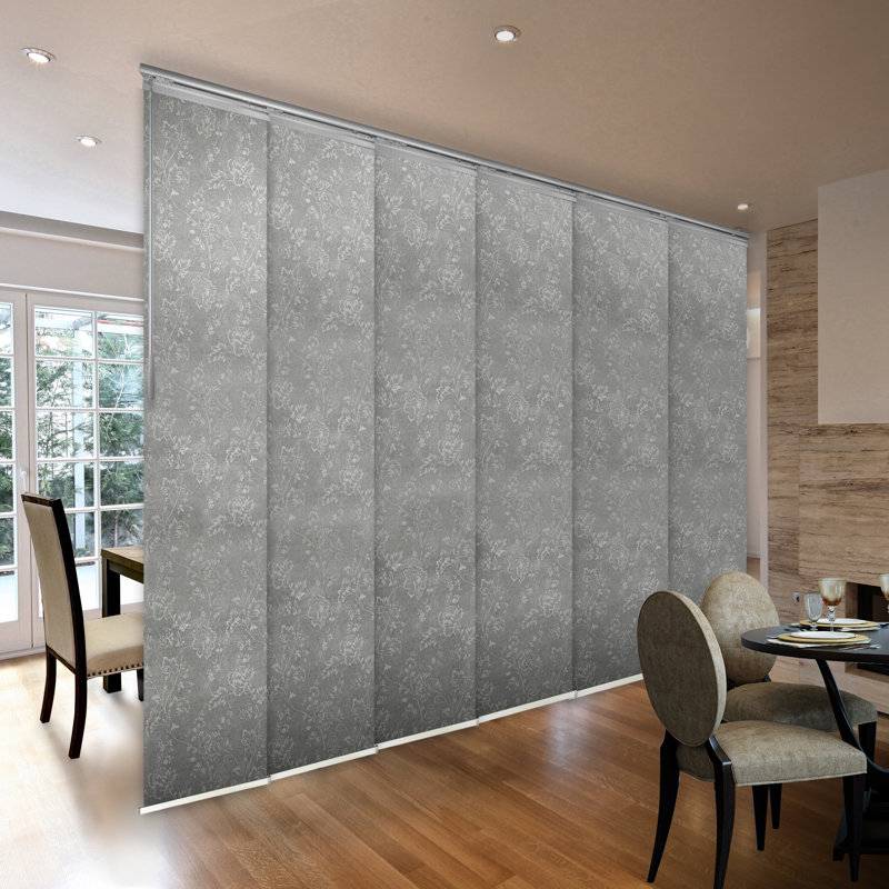 Store vertical semi-transparent Carolyn, Nickel satiné, L 130 po x L 94 po