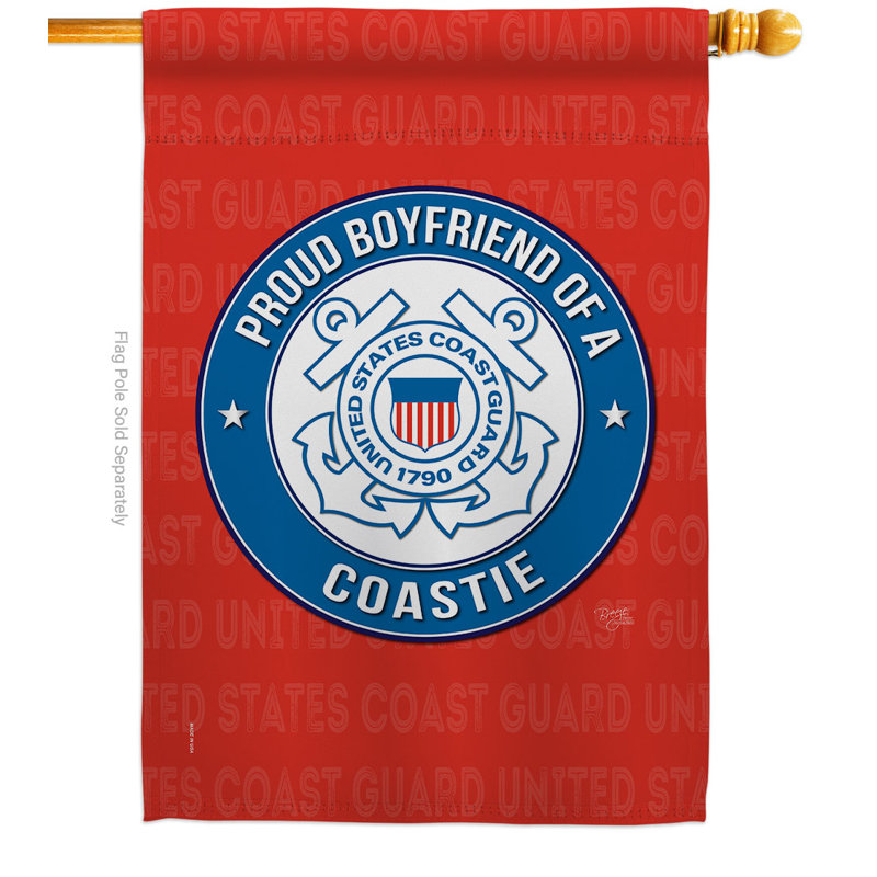 Drapeau de maison en polyester Pride Boyfriend Coastie, H 40 po x l 28 po