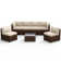 Ensemble de conversation modulaire en rotin pour 6 personnes avec coussins