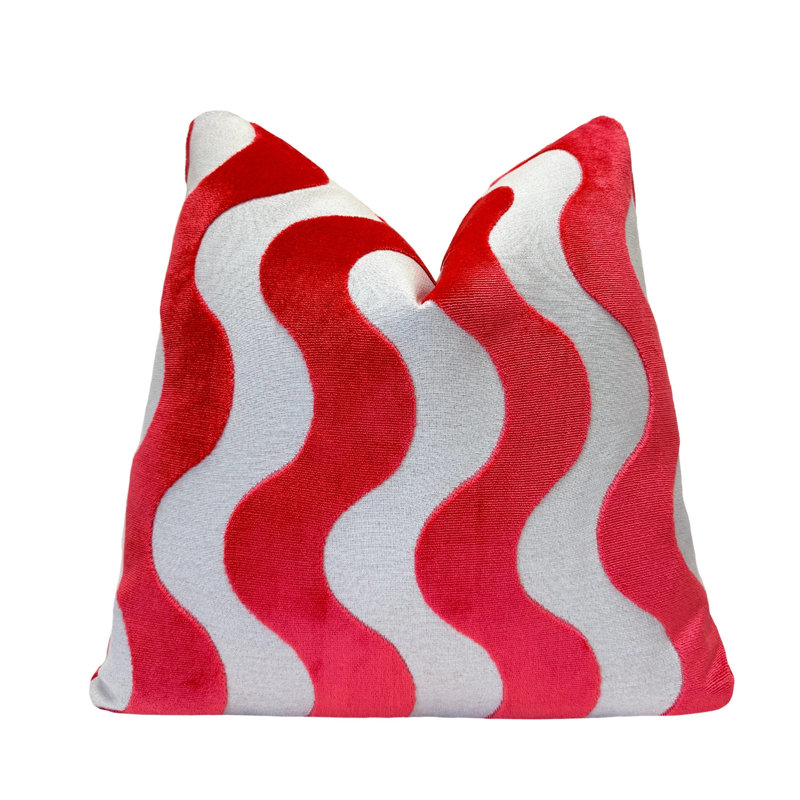 Housse de coussin Wavy, 22 x 22 po, Rose