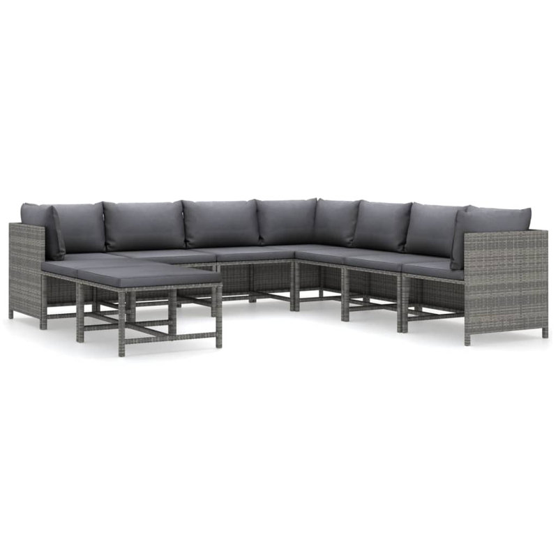 Rasmus 23.6" Wide Square Patio Sectional Set with Cushions, Gray