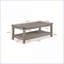 Table basse contemporaine en bois rustique pour le salon, double piédestal robuste et amp; Assemblage facile