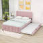 Lit plateforme tapissier avec lit gigogne-129915136