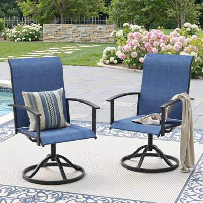 Chaise de salle à manger d'extérieur pivotante à 360 ° PVC-coated polyester