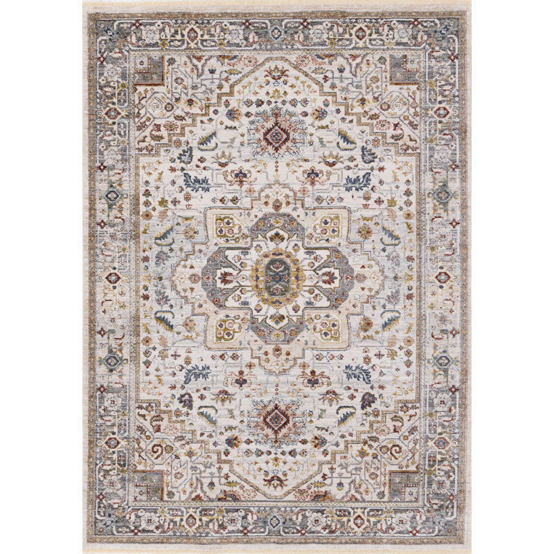 Tapis de salon en polyester Jahmi, Rectangle 7 pi 10 po x 9 pi 8 po