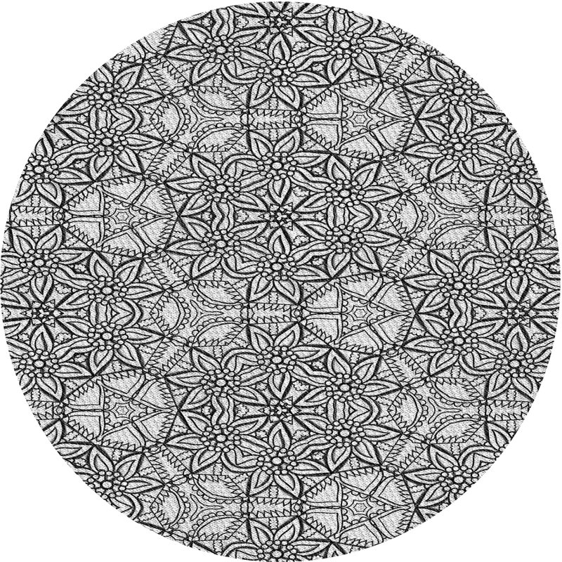 Floral Indoor Rug, Round 8'