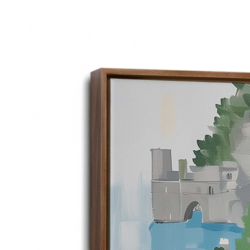 Coastal Village Glow IV, Noyer, H 19 po x l 13 po, Toile avec cadre