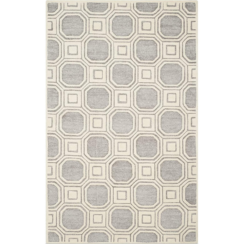 Trakia Hand Tufted Performance Geometric Rug, Rectangle 5' x 8'