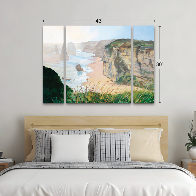 Ensemble de 3 panneaux muraux - Meredith Howse «Victoria», art mural sur toile pour le salon, la chambre à coucher ou le bureau 