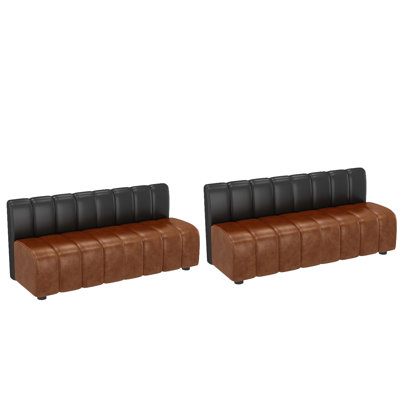 Restaurant Triple Faux Leather Bench Set Of 2 Bench by A UNIQUE LIGHT, LLC