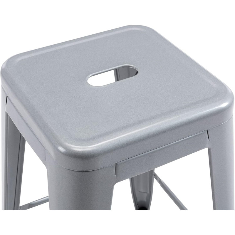 Tabouret de bar 24 po Kohki, Argent argent, Set of 2