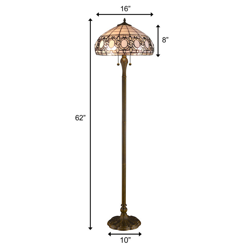 Tiffany 63'' Dark Brown Task Floor Lamp