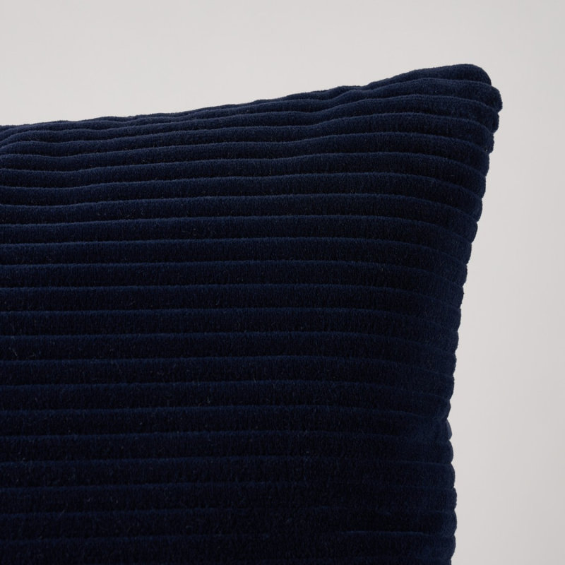 Wyatt Corduroy Throw Pillow, Navy, 18" x 18"