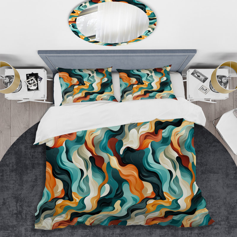 Ensemble de housse de couette Celestial Harmony Cosmic Flow II, Housse de couette simple + 1 taie décorative stan
