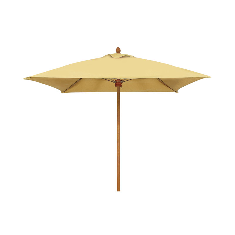Parasol de marché carré 6 pi Prestige, Teck, Jaune tournesol