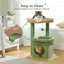 Arbre à chat, tour de chat en forme de cactus pour chats d'intérieur avec condo pour chat privé, poteaux à griffer en sisal naturel et pompon en peluche pour petits chats