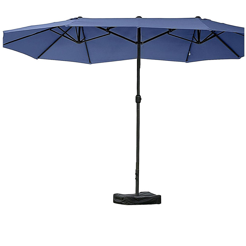 Parasol extérieur rectangulaire en acier de 15 pi Outsunny, Bleu très foncé