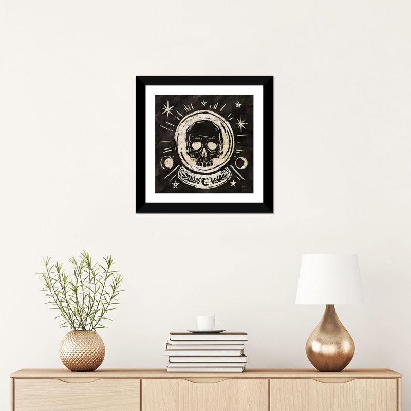 «Mystical Halloween Wood III», impression sur toile, H 16 po x l 16 po x P 1 po, Papier d'art encadré noir, Blanc