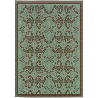 Tapis intérieur / extérieur bleu turquoise Ashmi