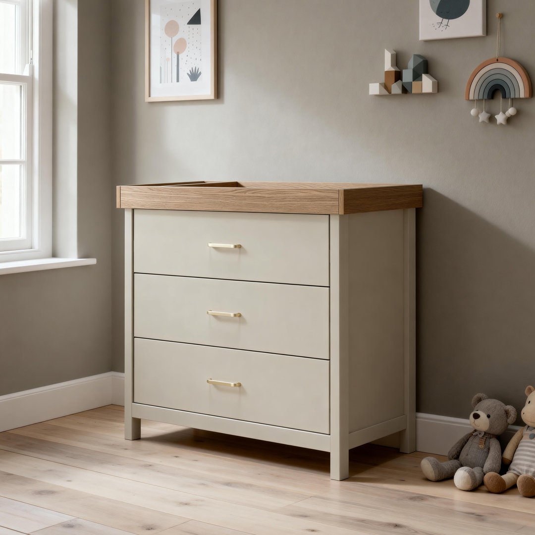 Babymore Mira Nursery Chest Changer - Cashmere Warm Oak