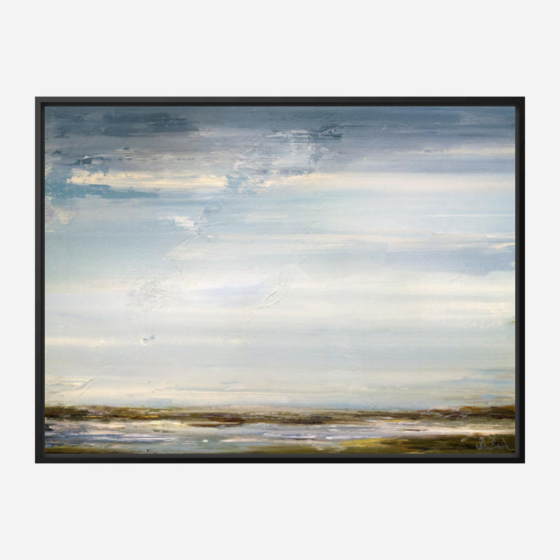 Breakers Print, Black Framed Canvas, 37.5" H x 49.5" W x 1.75" D