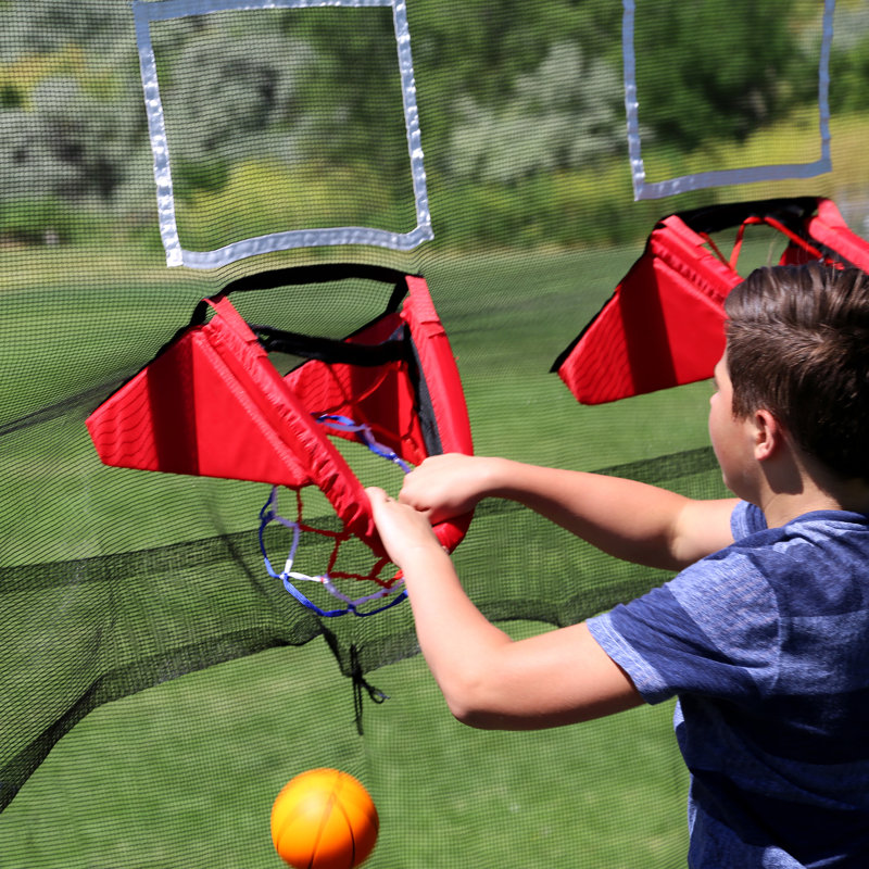 Skywalker Sports Double Basketball Accessory Kit – 15 Ft Round Trampoline