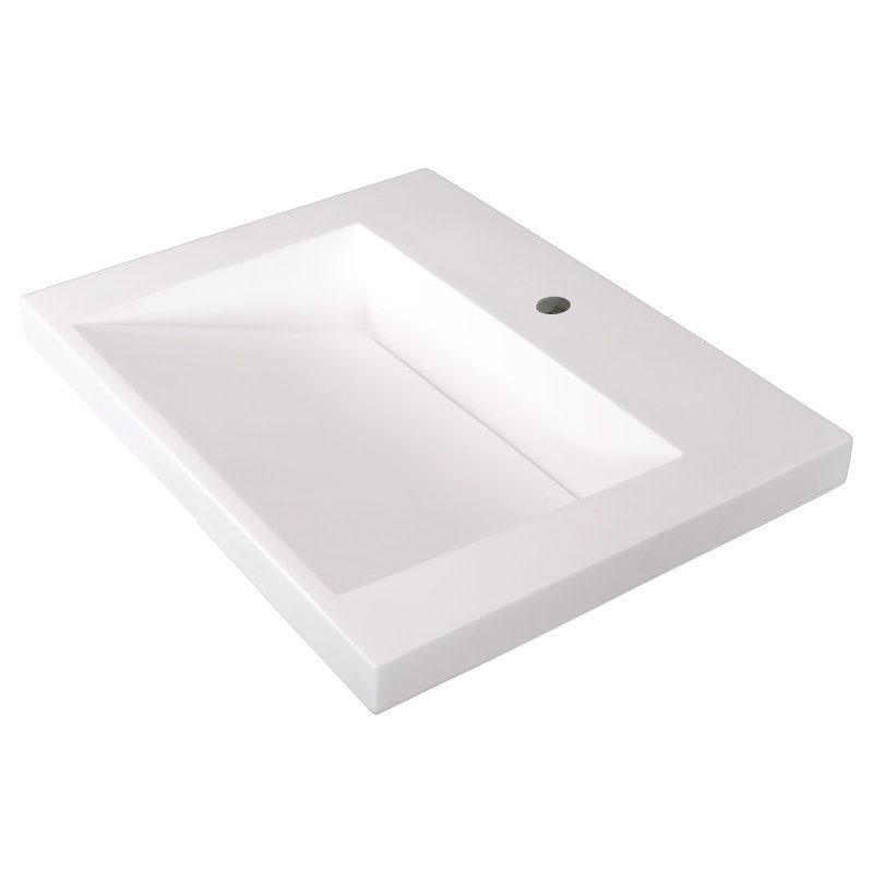 25'' Composite Single Bathroom Vanity Top with Sink